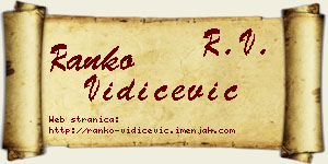 Ranko Vidičević vizit kartica